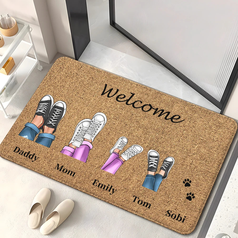 Navak Teppich Familienmitglieder Zuhause Wohnzimmer Sofa Fußmatte Dekoration Anti-Rutsch-Bodenmatte Niedlicher Teppich Fußmatte Teppich Bereich Teppich Kawaii Teppich