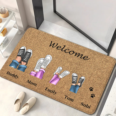 Navak Teppich Familienmitglieder Zuhause Wohnzimmer Sofa Fußmatte Dekoration Anti-Rutsch-Bodenmatte Niedlicher Teppich Fußmatte Teppich Bereich Teppich Kawaii Teppich