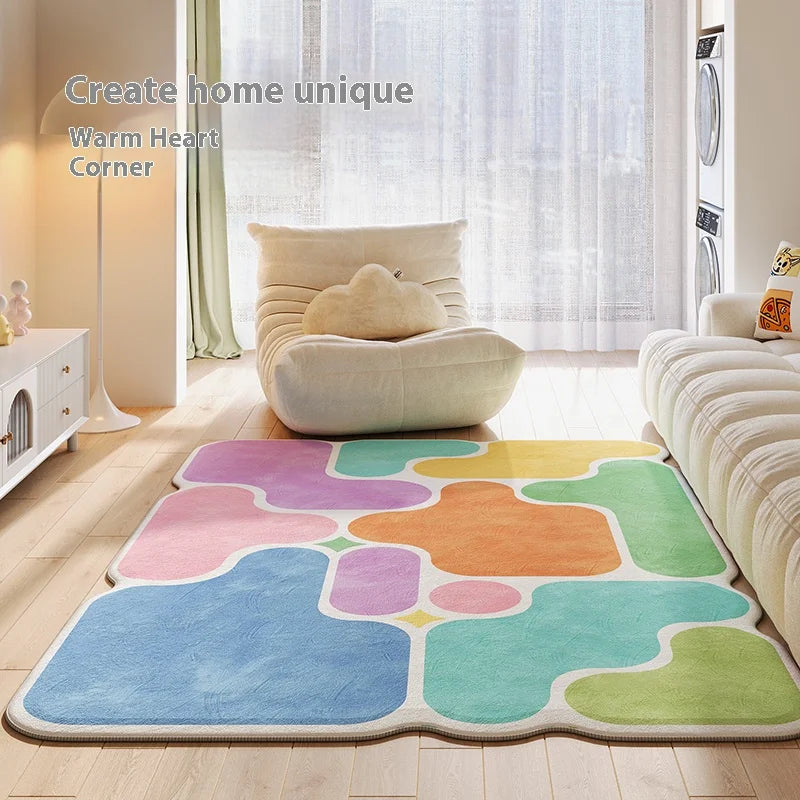 Navak Carpet Exclusive Picks Dopamin Patchwork-Teppich aus Kaschmirimitat, bequem, waschbar, für Wohnzimmer, Sofa, Schlafzimmer, Liegestuhl, Heimdekoration
