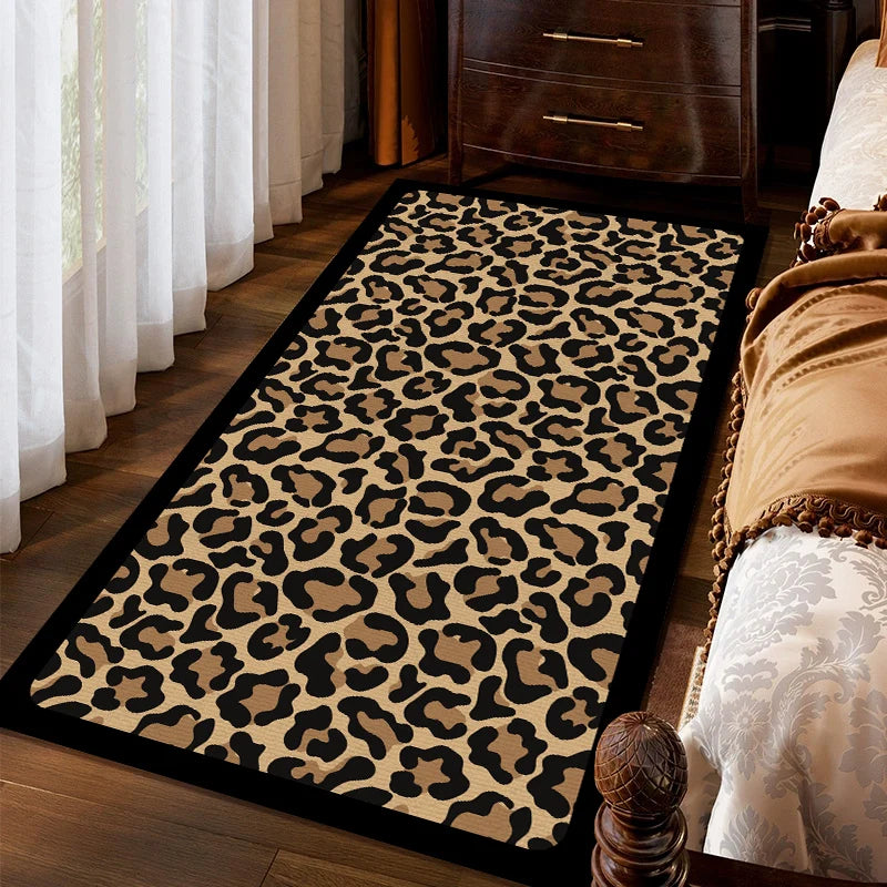 Navak Carpet Exclusive Picks Amerikanischer Leopardenmuster-Schmutzabweisender Teppich Schlafzimmer Nachttischvorleger Flur Fenster Bodenmatte Heimdekoration Sommer