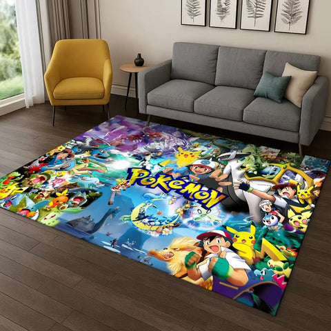 Navak Carpet Daily Picks Pokemon Abenteuerteppich, verspielter Spiel-Thementeppich, Männerhöhle, Spielzimmer, Schlafzimmer, Nachttisch, Wohnzimmer, Sofa, weiche Bodenmatte, Design