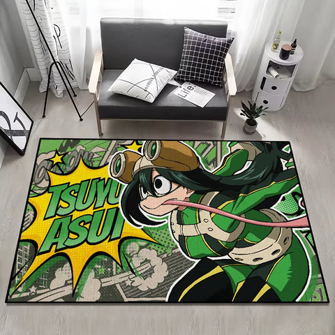 Navak Teppich Anime My h-Hero Academia Tsuyu Asui kleiner Teppich Teppich Wohnkultur Schlafzimmer Hogar Matte Flur Balkon Eingang Fußmatte Dekoration