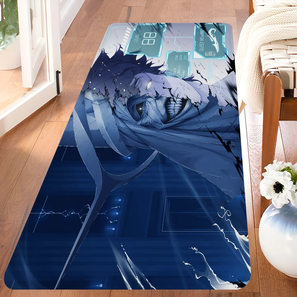 Navak Carpet Anime Solo L-Leveling Gaming-Fußmatte für den Eingangsbereich, waschbar, rutschfest, für Wohnzimmer, Sofa, Stühle, Bereichsmatte, Küche, Willkommens-Fußmatte
