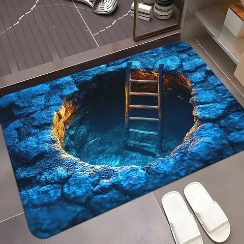 Navak Teppich, Fußmatte für den Eingangsbereich, Ziegelstein, bodenloses Loch, Teppich, 3D-Falle, optische visuelle Illusion, Teppiche, Spielzimmer, Bodenteppichmatte