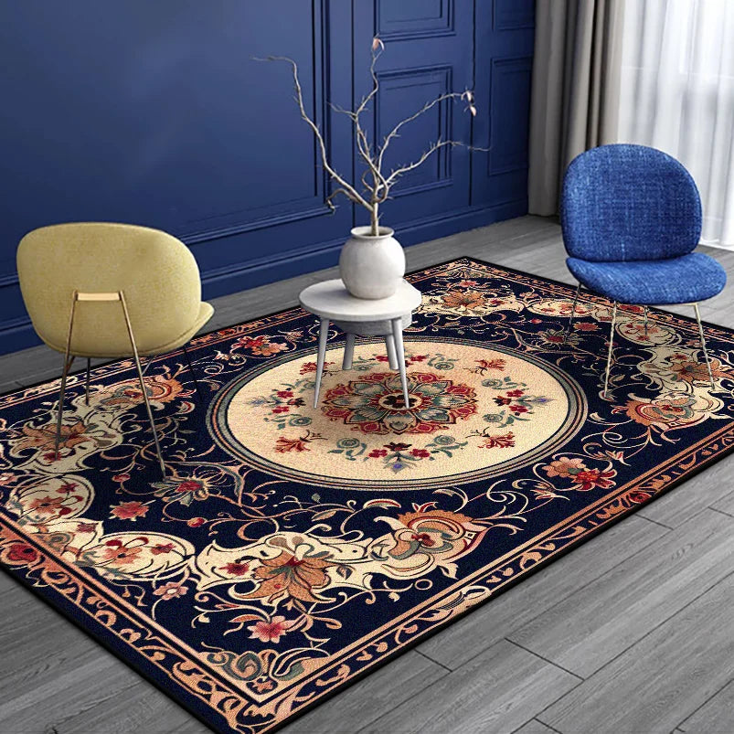 Navak Teppich im persischen Stil, luxuriöser Teppich für Wohnzimmer, Senior, rutschfest, goldener Rand, Schlafzimmer-Dekoration, weich, leicht zu reinigen, Eingangstürmatte