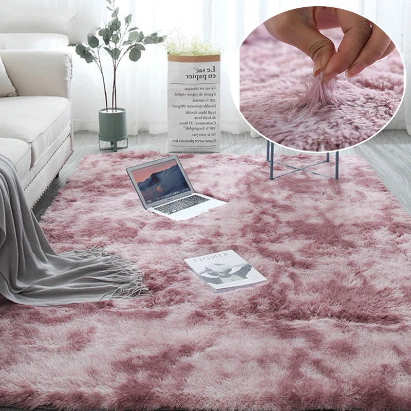 Navak Carpet Superweicher Shaggy-Teppich für Wohnzimmer, Schlafzimmer, flauschiger Plüsch-Teppich für den Innenbereich, pelzige Fußmatten für Kinder, Kinderzimmer, Mädchen, rosa Teppich