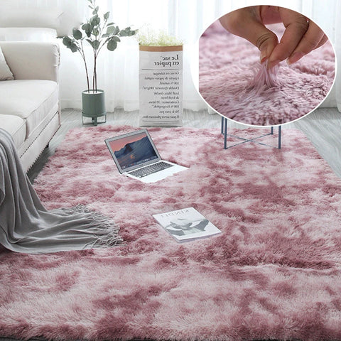 Navak Carpet Superweicher Shaggy-Teppich für Wohnzimmer, Schlafzimmer, flauschiger Plüsch-Teppich für den Innenbereich, pelzige Fußmatten für Kinder, Kinderzimmer, Mädchen, rosa Teppich