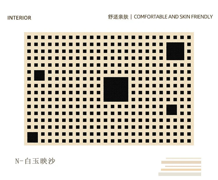Navak Carpet Retro-Luxus-Teppiche für Schlafzimmer, dicker Plüsch-Nachttischvorleger, große Fläche, Wohnzimmerdekoration, Schachbrett-Teppich, Zuhause, flauschige, weiche Matte