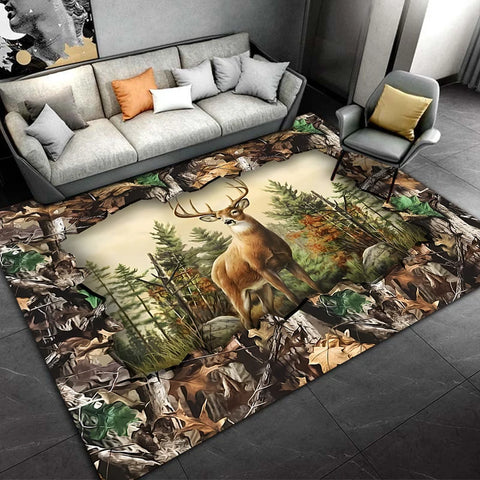Navak Teppich 15 Größen Flagge Hirsch Muster Teppich Teppich für Wohnzimmer Badezimmer Matte Kreative Fußmatte Teppich für Schlafzimmer Wohnkultur Alfombras Cool