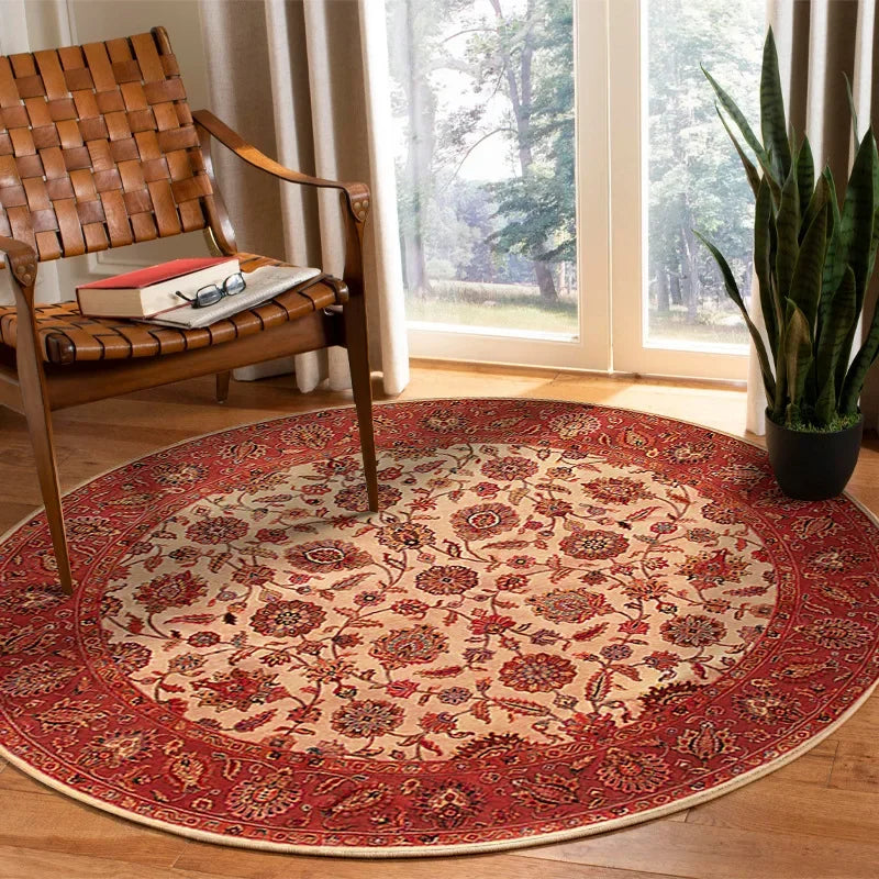 Navak Carpet Vikama Crystal round boho living room carpet ethnic style full cover bedroom study floor mat home rocking chair non-slip carpet