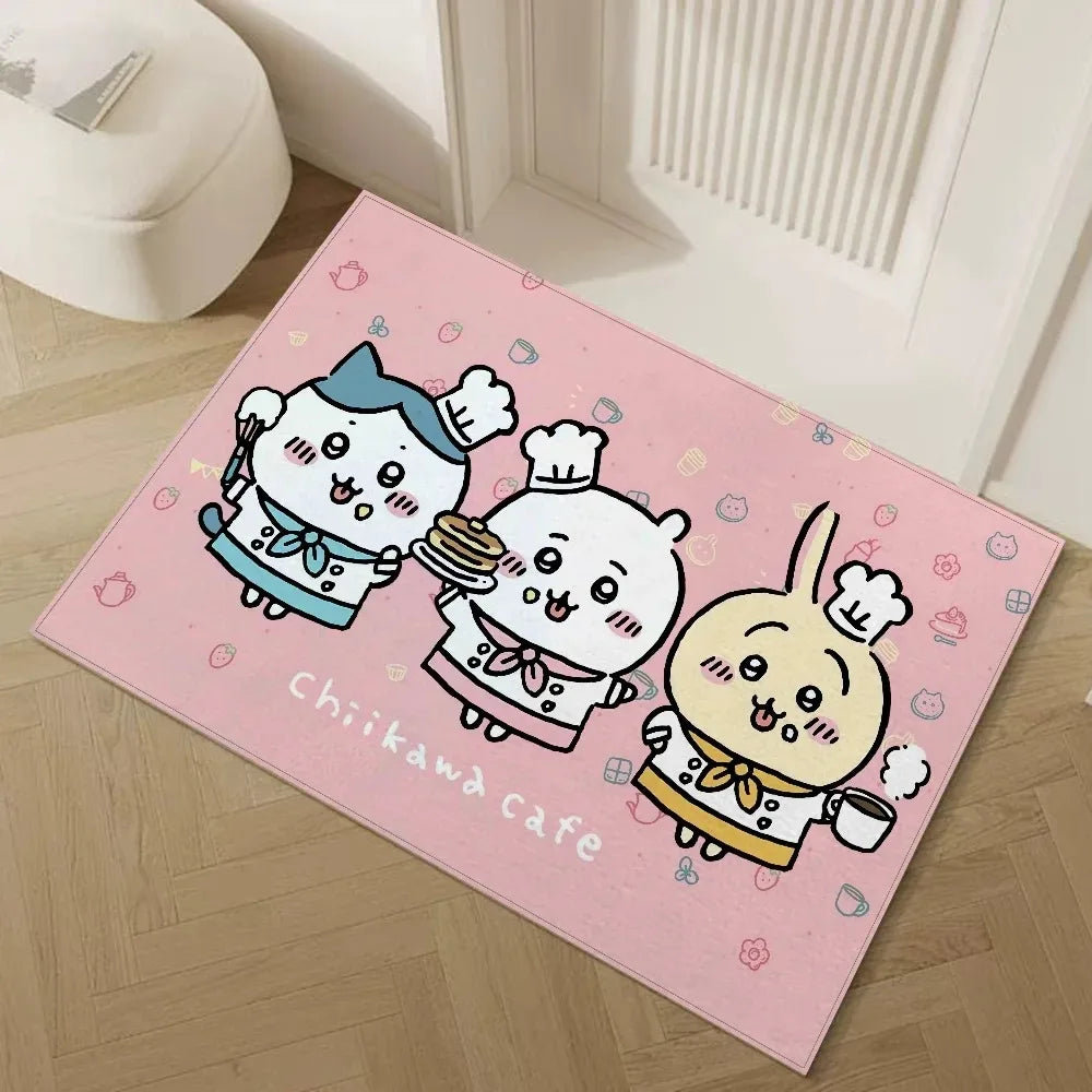 Navak Carpet Daily Picks Disney Chiikawa Boden-Fußmatte Wohnzimmer Schlafzimmer Badezimmer Eingangsbereich Teppich Niedlich Mädchen Kind Haus Home Decor Rutschfester Teppich