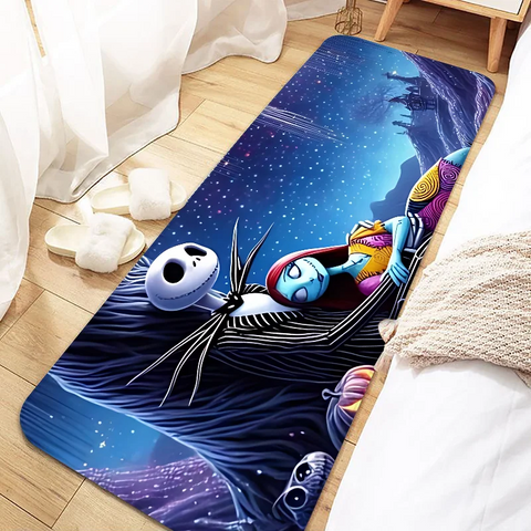 Navak Carpet Jack Skellington Fußmatte für den Eingangsbereich, rutschfeste Fußmatte, waschbar, Küchenteppich, Wohnzimmer, Flur, Badezimmer, Badematten