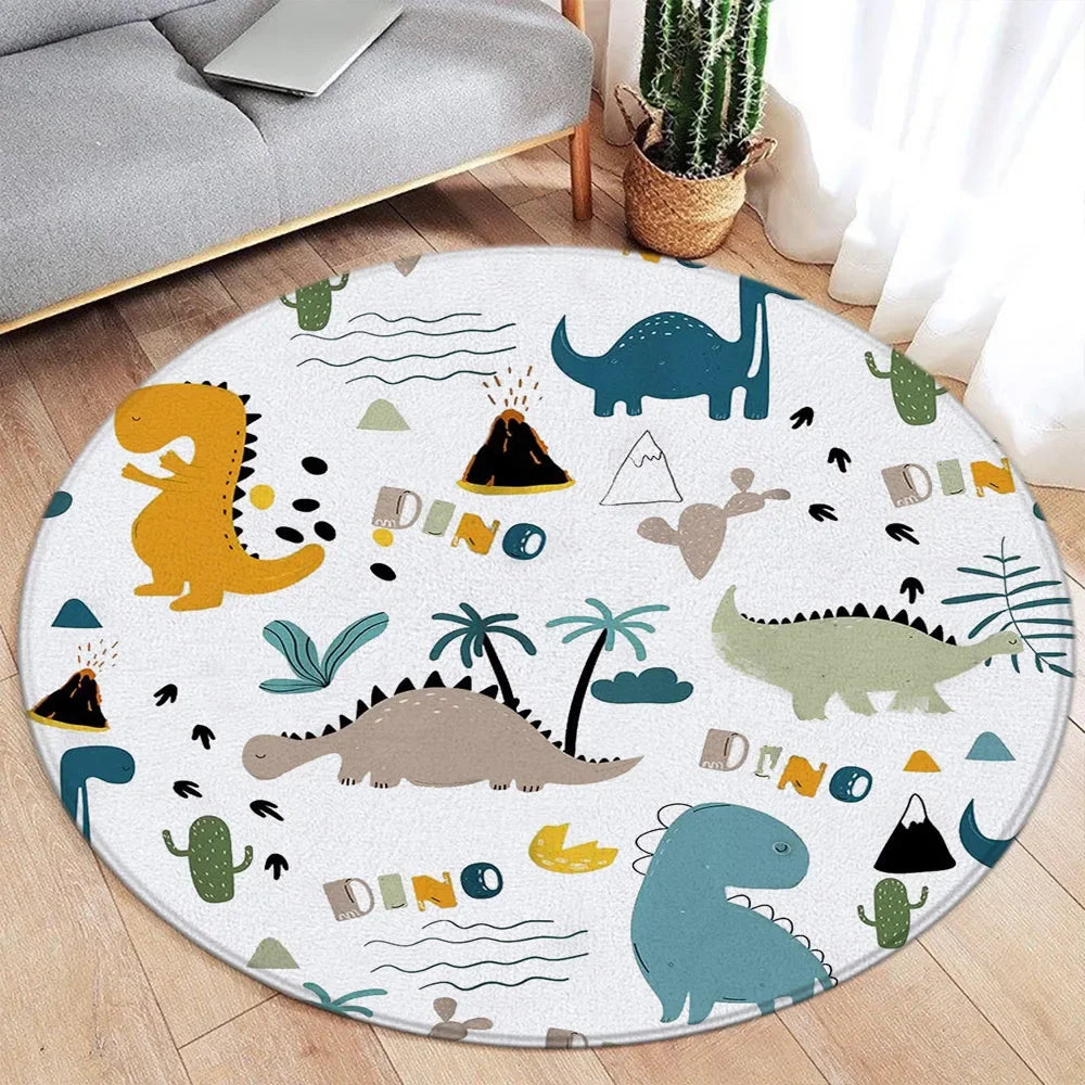 Navak Teppich, Cartoon-Design, rund, für Ozean, Fisch, Delfin, Seestern, niedlich, Hirsch, Löwe, Elefant, Tiger, Kinder-Schlafzimmermatte, Heimdekoration, Wohnzimmer, Bodenteppich