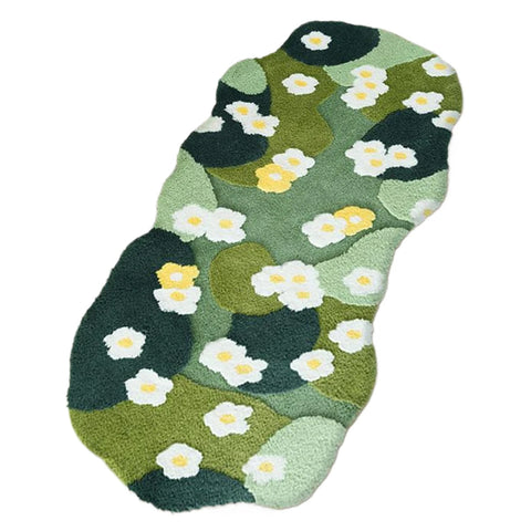 Navak Carpet Nordic 3D Moosteppich Teppich Flauschiger grüner Wald Unregelmäßige Bodenmatte Moosteppich Dreidimensionaler Beflockungs-Schlafzimmerteppich