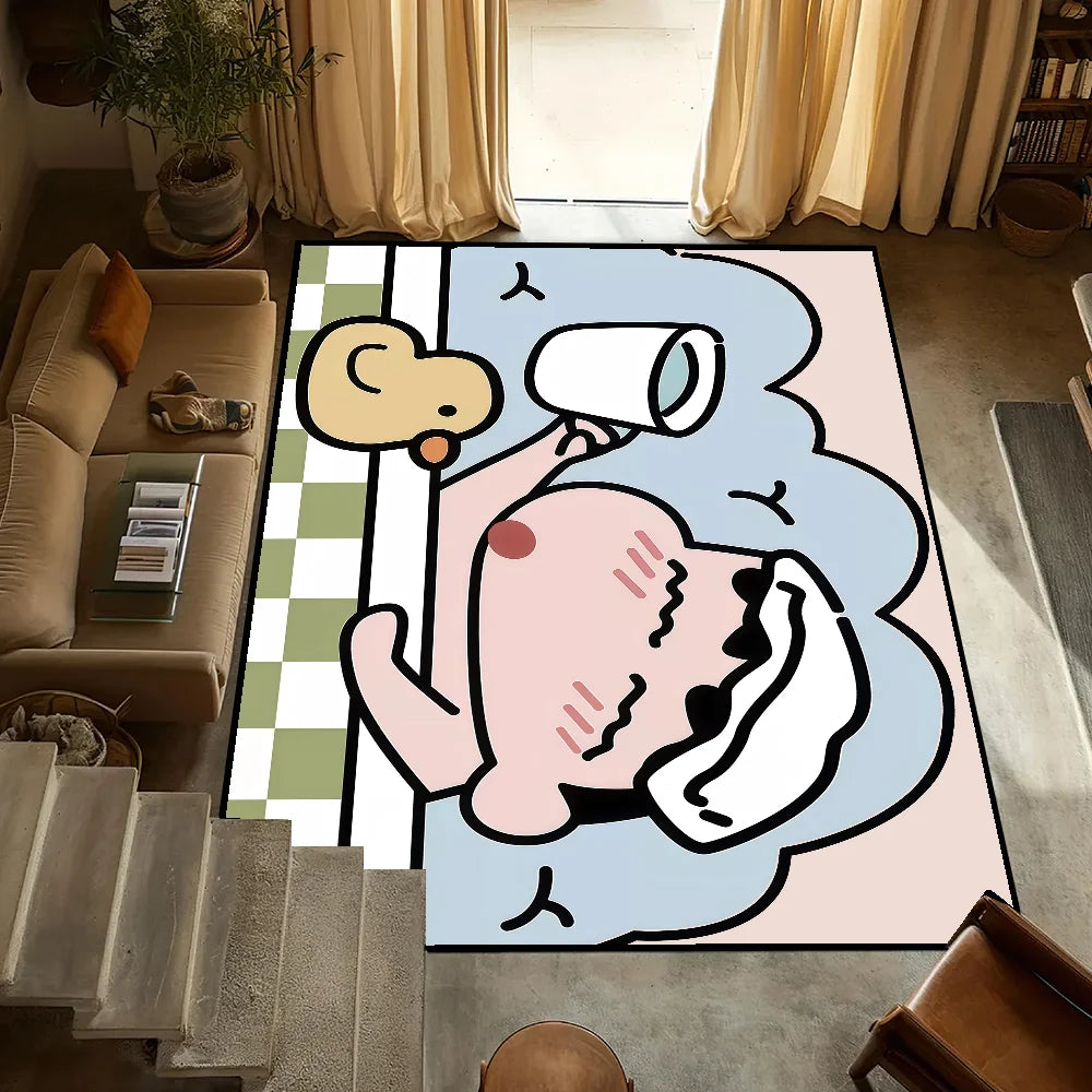 Navak Teppich, rutschfest, süß, C-chan, Küche, C-Crayon, S-Shin, Schlafzimmer, getufteter Teppich, Cartoon-Teppich, Zeit, lustig, Bad, Wohnzimmer, Eingangsdekoration