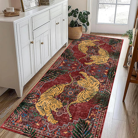 Navak Teppich, Dschungel-Tiger, Wohnzimmerteppich, botanischer Druck, Sofa, Couchtisch, Bodenmatte, Heimdekoration, Schlafzimmer, Nachttisch, maschinenwaschbar