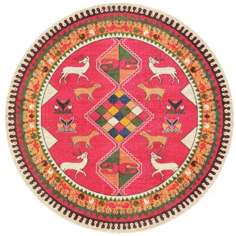 Navak Carpet Persian Style Living Room Carpet Bedroom Decoration Dressing Table Cloakroom Non-slip Floor Carpets Circular Area Rugs