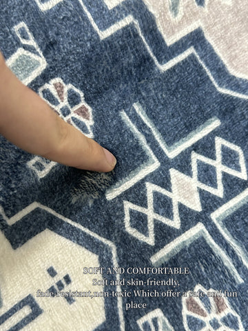 Navak Carpet Exclusive Picks Amerikanische Fußmatte mit Pfotenabdruck für den Außenbereich, blau-braun, für den Eingangsbereich, für Haustiere, für die Familie, als Fußmatte, Heimdekoration