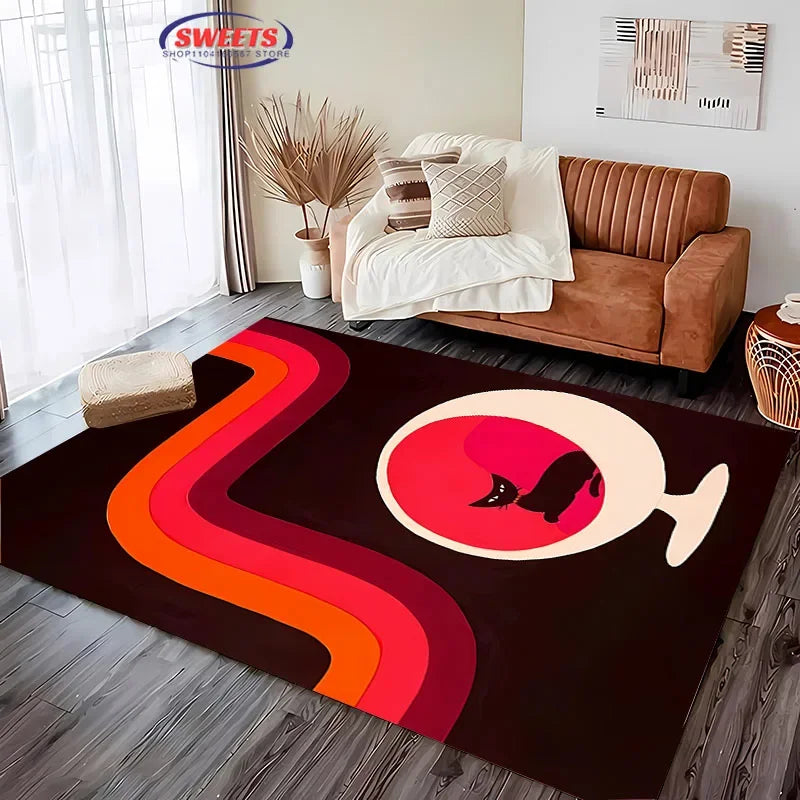 Navak Teppich, 3D-HD, nordischer Stil, minimalistisches geometrisches Muster, Teppich für Wohnzimmer, Schlafzimmer, rutschfester Teppich, Sofa, Fußmatte, Heimdekoration, langlebige Matte