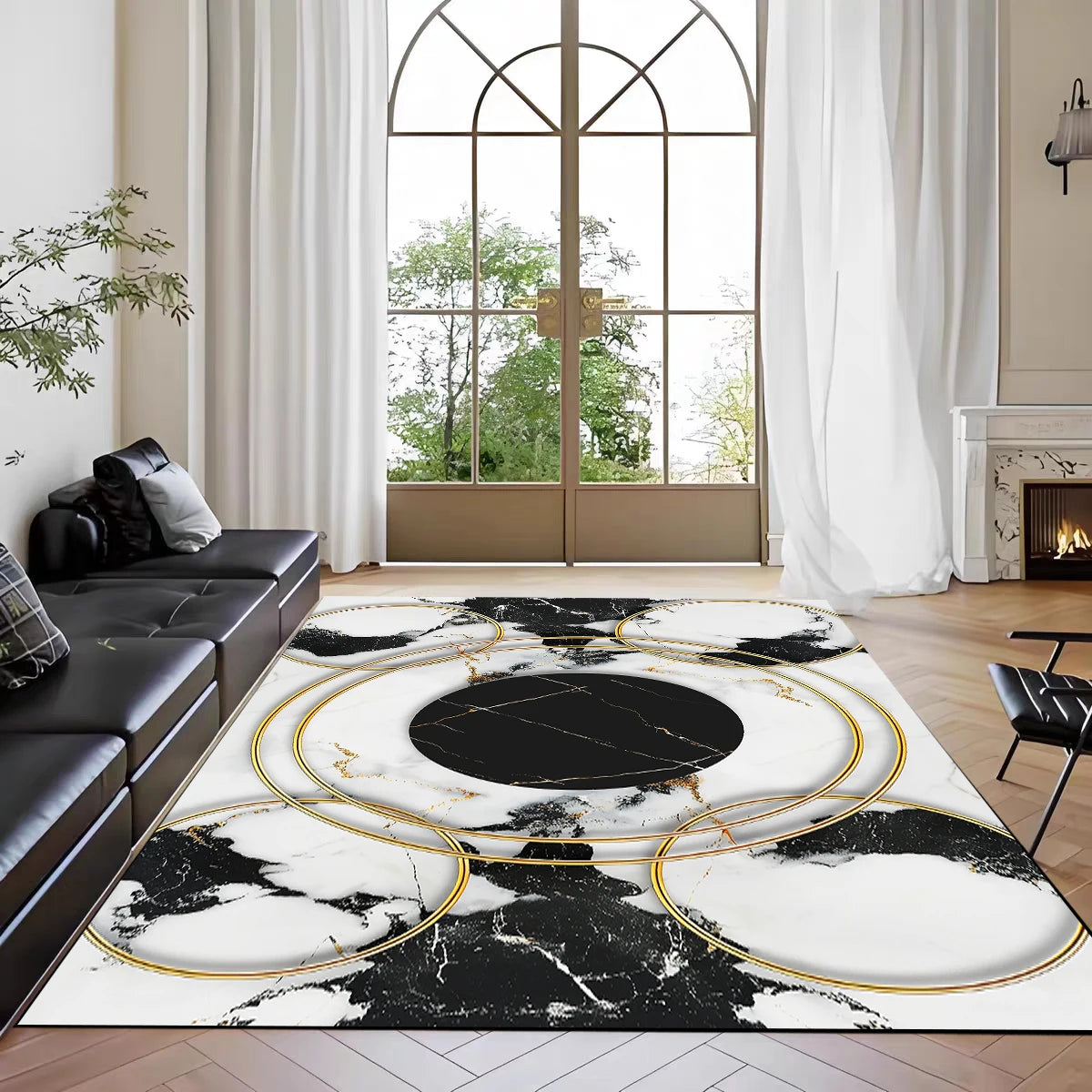 Navak Carpet Teppich mit nordischem Marmordruck, für das Wohnzimmer vor dem Sofa, rutschfeste, moderne Bodenmatte für das Schlafzimmer