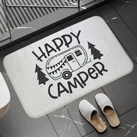Navak Carpet Happy Campers Teppich, rutschfeste Bodenmatte, maschinenwaschbar, Eingangsteppich für Flur, Schlafzimmer, Küche und Wohnaccessoires, Dekor