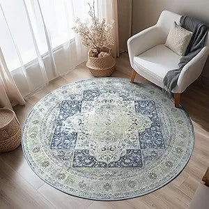 Navak Teppich, maschinenwaschbar, kein Flor, rutschfest, Vintage-Teppiche für Wohnzimmer, Schlafzimmer und Esszimmer, Bohemian-Stil, Used-Look I