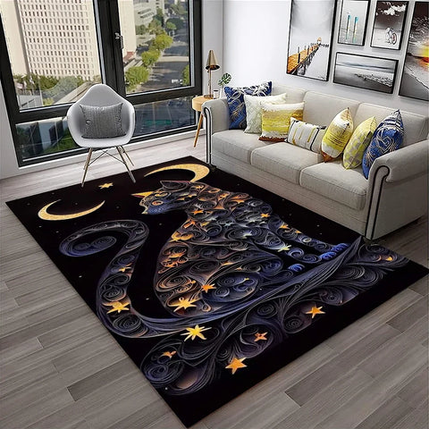 Navak Teppich, 3D, süße Katze, Blume, Cartoon-Teppich für Zuhause, Wohnzimmer, Schlafzimmer, Sofa, Fußmatte, Dekoration, Kinderspielbereich, rutschfeste Bodenmatte
