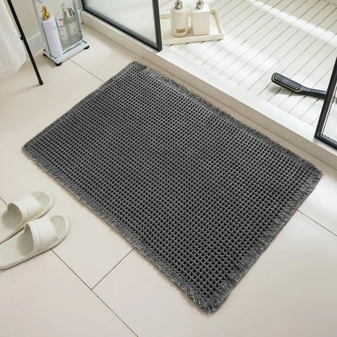Navak Teppich Badezimmer saugfähiger Teppich Waffel rutschfeste Badematte weiche Fußmatte Toilette saugfähig neben Badewanne Waschbecken maschinenwaschbarer Teppich