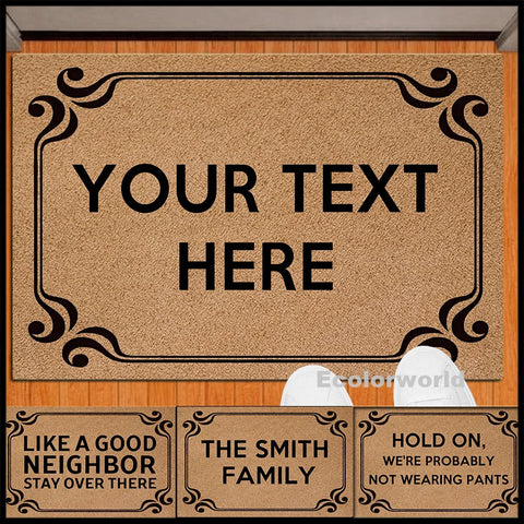 Navak Teppich, personalisierte PVC-Fußmatte, benutzerdefinierter Text, Matte für den Außenbereich, Haustür, Eingang, Willkommensmatten, Teppiche, Bodenteppich, staubdicht, Heimdekoration