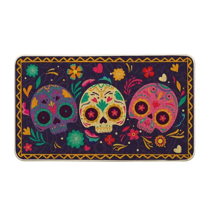 Navak Teppich Mexiko Tag der Toten Küchenmatte Home Eingang Fußmatte Dekor Dia De Los Muertos Flur Balkon Läufer Teppiche Halloween Dekor