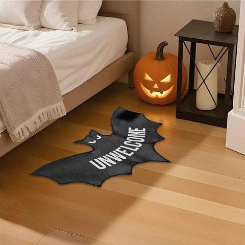Navak Teppich Halloween Bodenmatte Fledermaus Unwillkommen Matte Zimmer Dekor Gothic Fußmatte Wohnkultur Für Eingang Innen Wohnung Schlafzimmer Küche