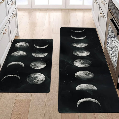 Navak Teppich Mondphasen Willkommen Eingang Fußmatte Home Decor Küche Flur Balkon Teppiche Badezimmer rutschfeste Matte Küche Läufer Teppich Dekor