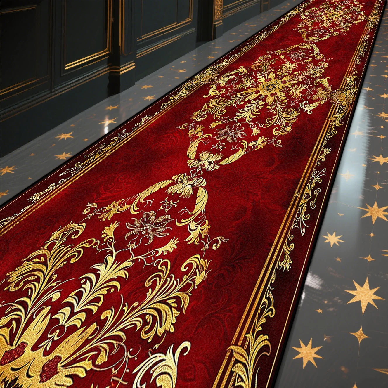 Navak CarpetLuxury Marmor-Korridor-Teppich, Hotelflur-Läufer, Dekorationsteppiche, Wohnzimmer-Gang, waschbar, rutschfeste Bodenmatte, anpassbar