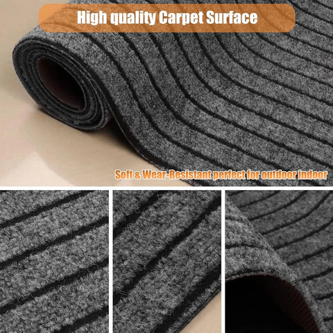 Navak Carpet Non-slip door mat, solid color striped kitchen carpet floor mat, easy to clean suitable for hallway, kitchen, bathroom