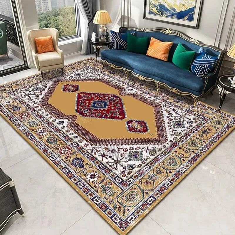Navak Teppich Persischer Retro-Teppich Wohnzimmer Leichte Luxusdekoration Schlafzimmer Nachttisch Große Teppiche Lobby Couchtisch rutschfeste fusselfreie Matten