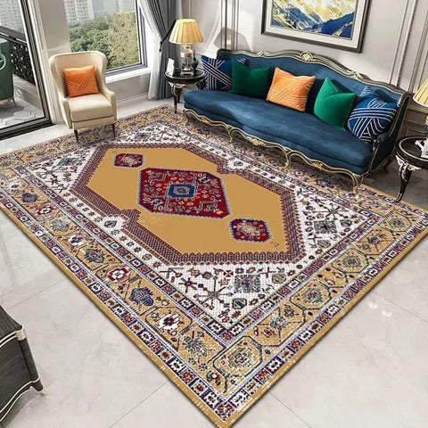 Navak Teppich Persischer Retro-Teppich Wohnzimmer Leichte Luxusdekoration Schlafzimmer Nachttisch Große Teppiche Lobby Couchtisch rutschfeste fusselfreie Matten