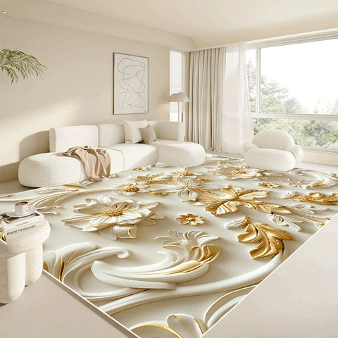 Navak Carpet Modern White Large Carpet for Living Room Luxury Gold Rug Home Decoration Bedroom Mat Bedside Soft Non-slip 200x300 Carpets 러그