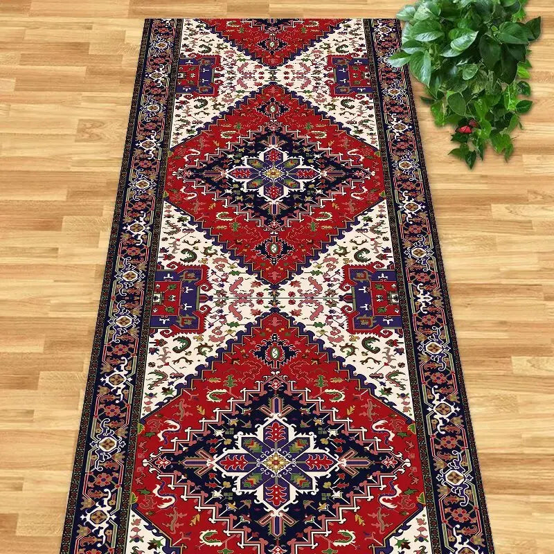 Navak Teppich Persischer Retro-Läufer Teppich Villa Halle Korridor Teppiche Wohnung Durchgang Rutschfester Teppich Hoteltreppe Dekoration Bodenmatte Custom