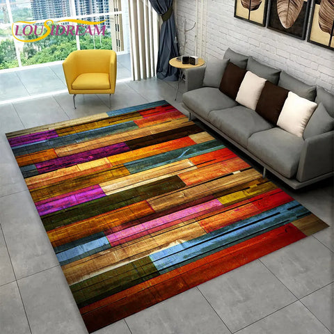 Navak Carpet 3D HD Holzmaserung Retro-Teppich, groß, Teppich für Zuhause, Wohnzimmer, Kinderzimmer, Schlafzimmer, Sofa, Fußmatte, Dekor, Küche, rutschfeste Bodenmatte