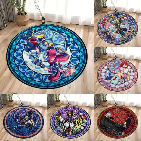 Navak Carpet Daily Picks Kingdom Hearts Cartoon Area Rug Round Floor Mat Living Room Carpet Bathroom Kitchen Rugs Doormat Non-slip Floor Mat
