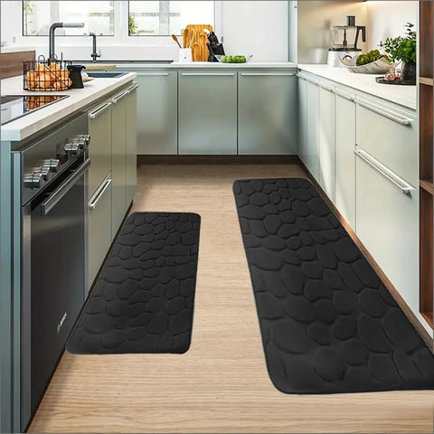 Navak Carpet 1 Stück Schickes Kopfsteinpflaster-Design Küchenmatte Weich Waschbar Rutschfest Saugfähig Wohndekor Dekor Teppich