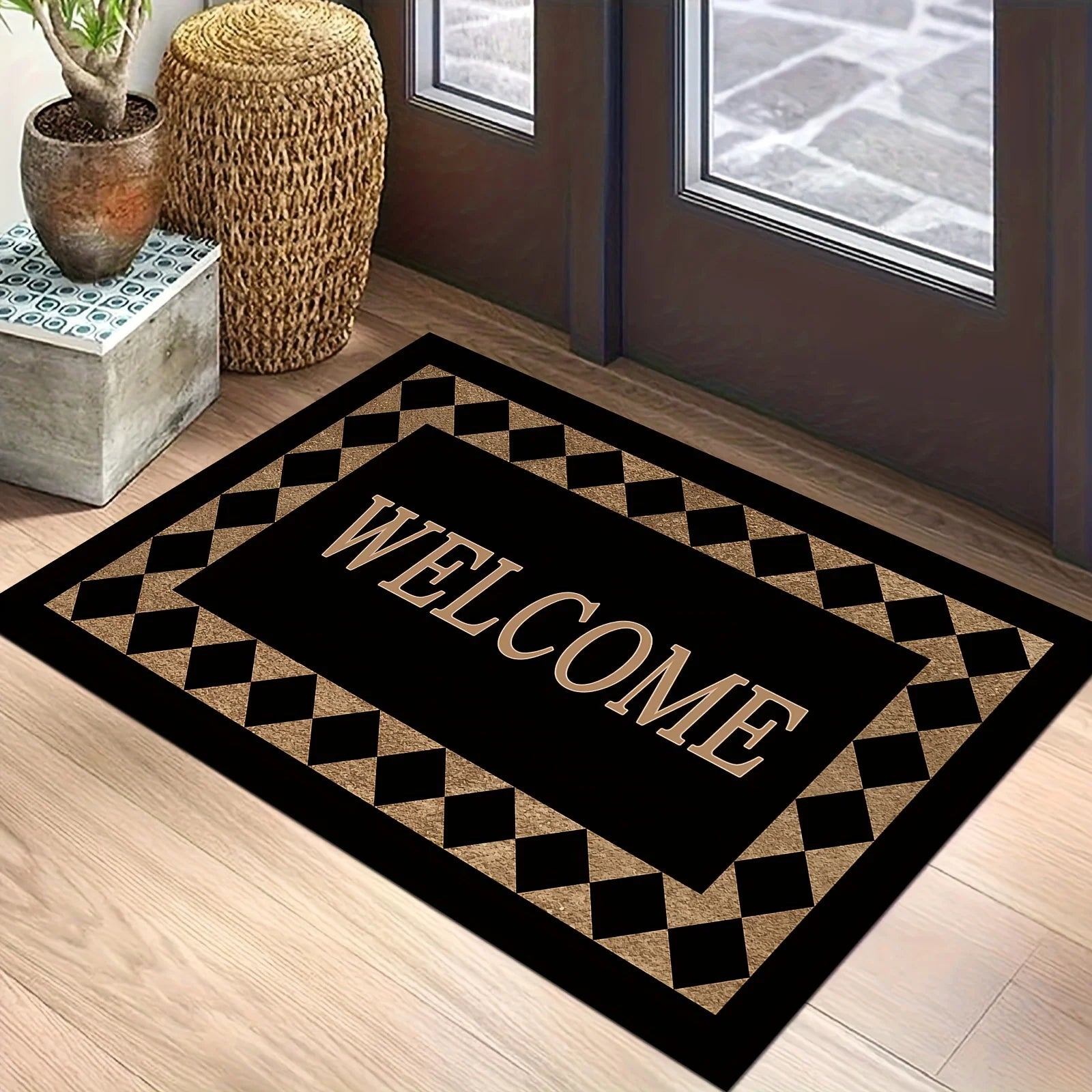 Navak Carpet 1 Stück rutschfeste Willkommens-Fußmatte, maschinenwaschbar, weich, langlebig, 100 % Polyester, moderne Heimdekoration, Eingangsteppich, modischer Komfort