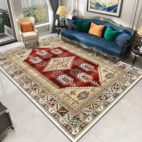 Navak Teppich Persischer Retro-Teppich Wohnzimmer Leichte Luxusdekoration Schlafzimmer Nachttisch Große Teppiche Lobby Couchtisch rutschfeste fusselfreie Matten