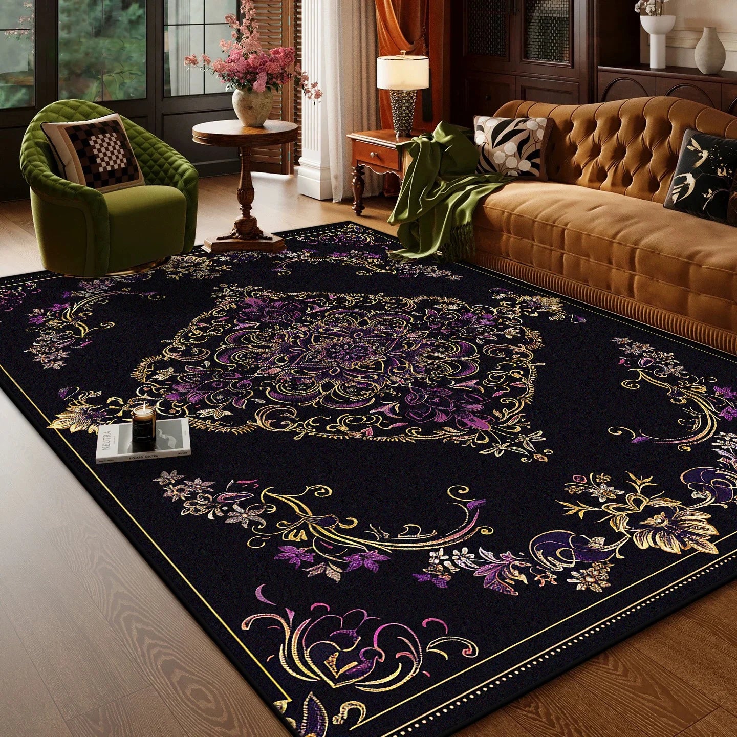 Navak Carpet Persian Style Living Room Carpet Luxury Decoration Sofa Area Fluffy Soft Rugs Home Room Non-slip Washable Mat Floor