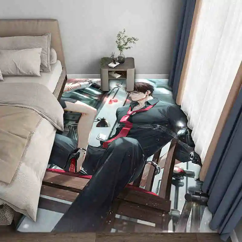 Navak Carpet Exclusive Picks Japanischer Anime-Schlingenteppich – maschinenwaschbarer Nachttischteppich für Airbnb, Hotel, gemütliche Wohndekoration