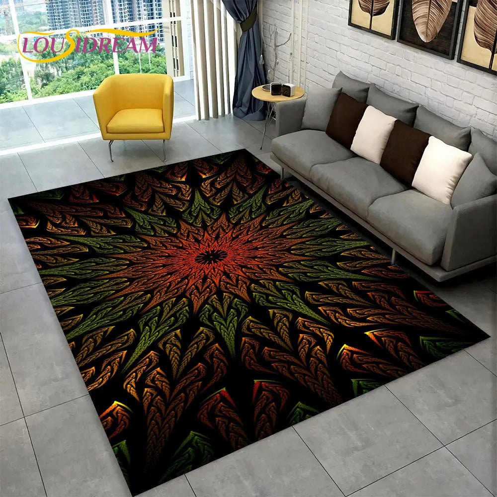 Navak Carpet Bohemia Mandala Geometrischer Teppich, Teppich für Zuhause, Wohnzimmer, Schlafzimmer, Sofa, Fußmatte, Küchendekor, rutschfeste Fußmatten für Kinder
