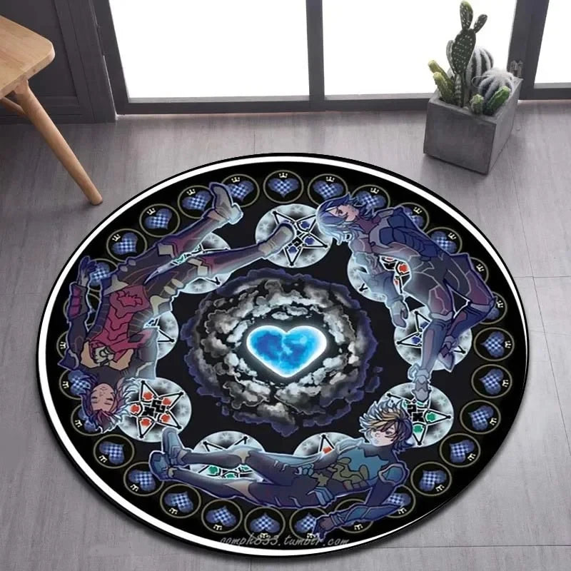 Navak Carpet Daily Picks DISNEY Kingdom Hearts Cartoon-Muster Bereich Teppich Runde Bodenmatte Kind Wohnzimmer Teppich Badezimmer Küche Fußmatte Dekorieren