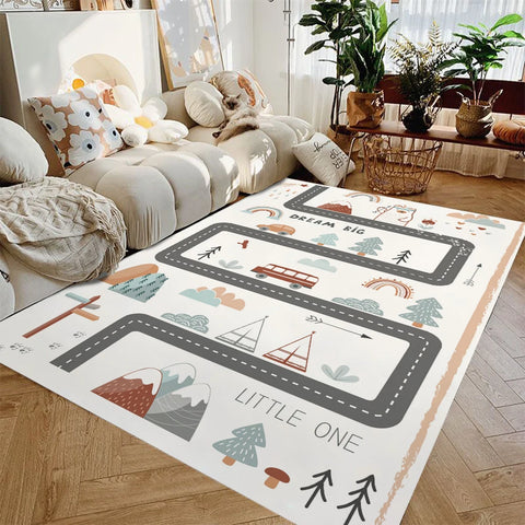 Navak Teppich Kinder Spielmatte, rutschfeste Flanell-Teppiche für Kinderzimmer, Zuhause, Wohnzimmer, Schlafzimmer, Küche, Teppich, maschinenwaschbare Bodenmatte