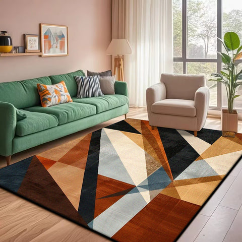 Navak Carpet Modern Geometric Large Rugs for Living Room Decoration Nordic Style Home Carpet Light Luxury Bedroom Rug Non-slip Washable Mat