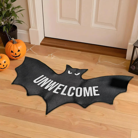 Navak Teppich Halloween Bodenmatte Fledermaus Unwillkommen Matte Zimmer Dekor Gothic Fußmatte Wohnkultur Für Eingang Innen Wohnung Schlafzimmer Küche